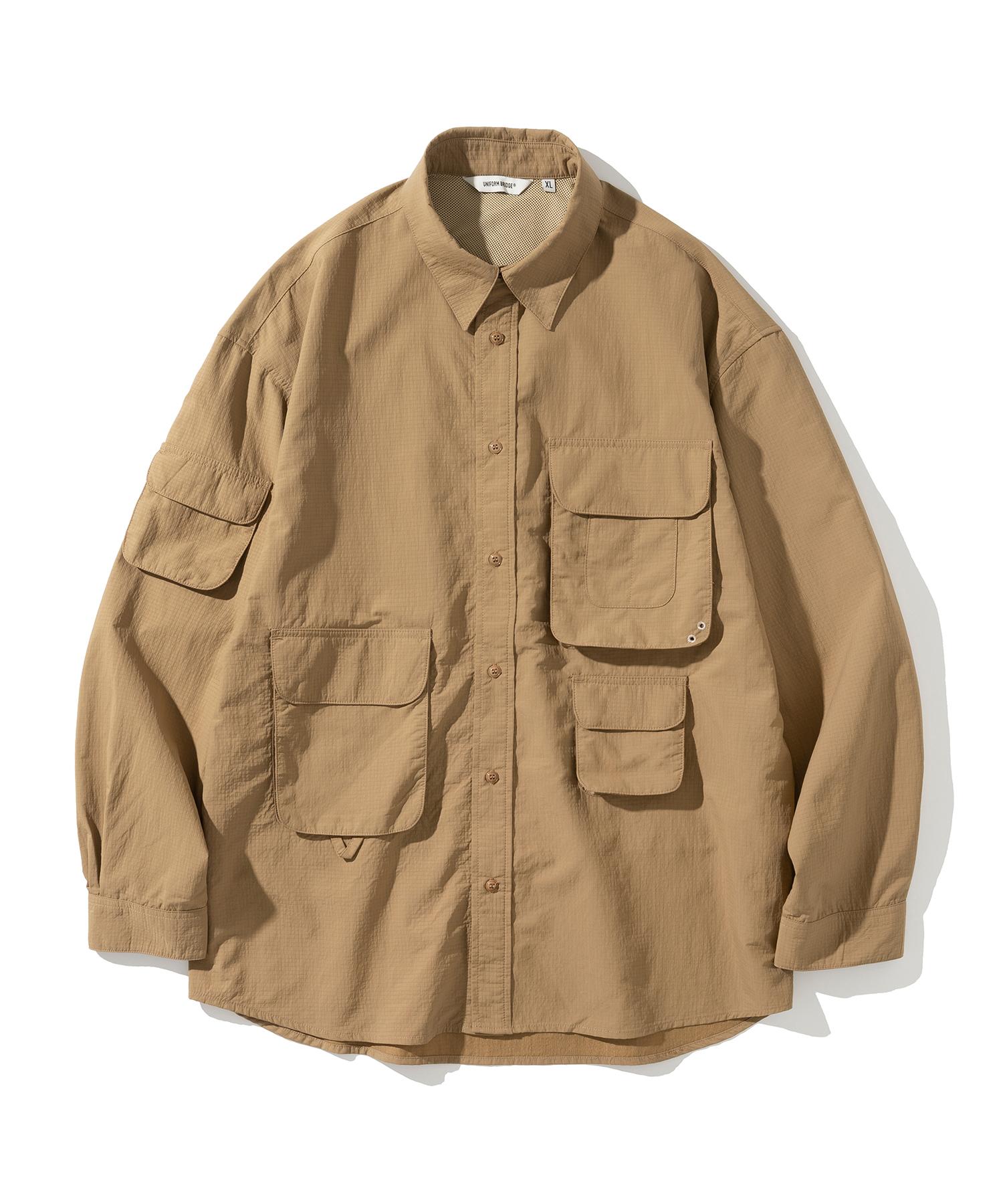 Uniform Bridge Ripstop Multi Pocket Shirt Tan L