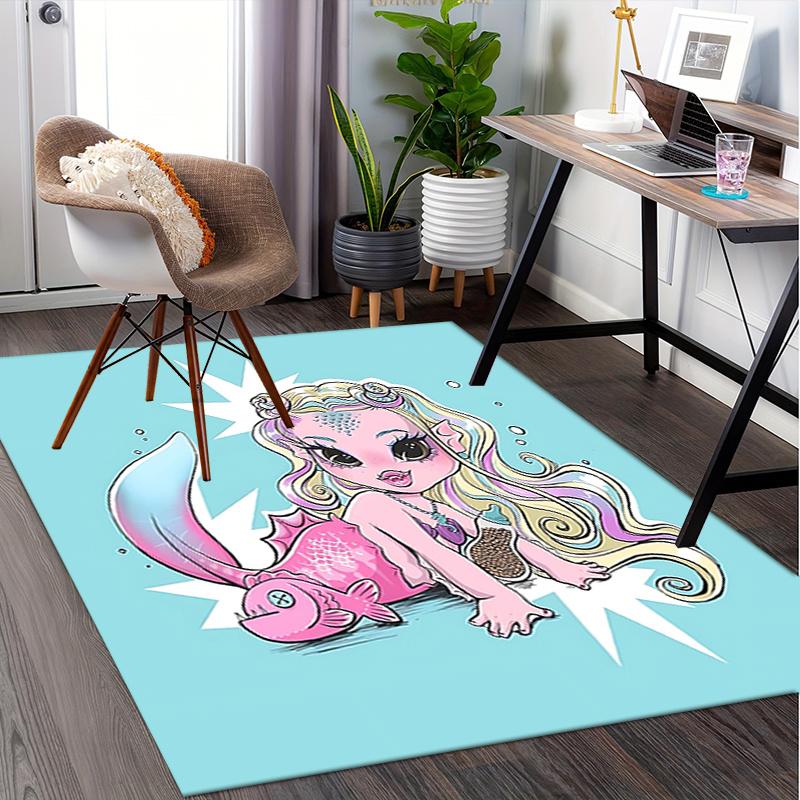 Tappetino Sedia Sirena Monster High Decorazione Casa Fantasy, Tappeto Divano, Tappeto Ufficio Regalo per Camera da Letto, Soggiorno, Varie Stanze
