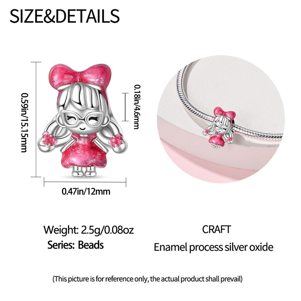 Hänge Berlockpärla Koppar Rosa Hjärtaformade Hängen Passar Originalarmband För Smyckestillverkning Alla Hjärtans Dag Present