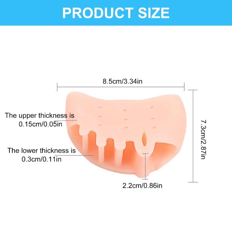 2Pcs Gel Toe Spacers for Women and Men Ball of Foot Cushions Toe Separators Pads for Blister Prevention and Pains Relief