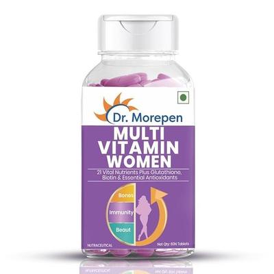 DR. MOREPEN Multivitamin Tabs for Women with Calcium, Vitamin D3 & 21 Other Nutrients | Immunity Booster Supplement | 60 Tablets