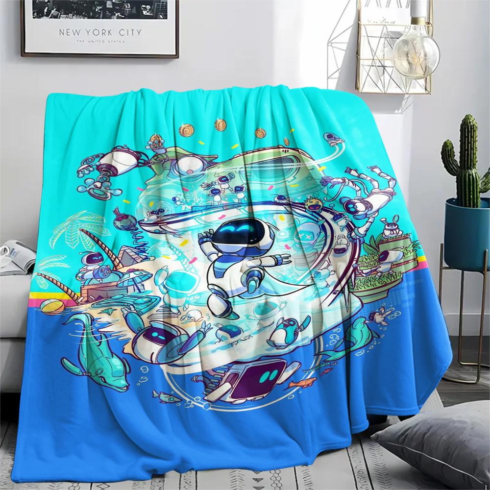 1 Pezzo Coperta in Flanella con Stampa ASTRO BOT, Alta Qualità, Confortevole per Tutte le Stagioni, Decorazione per la Casa, Calore e Comfort, Perfetta per Regali di Natale