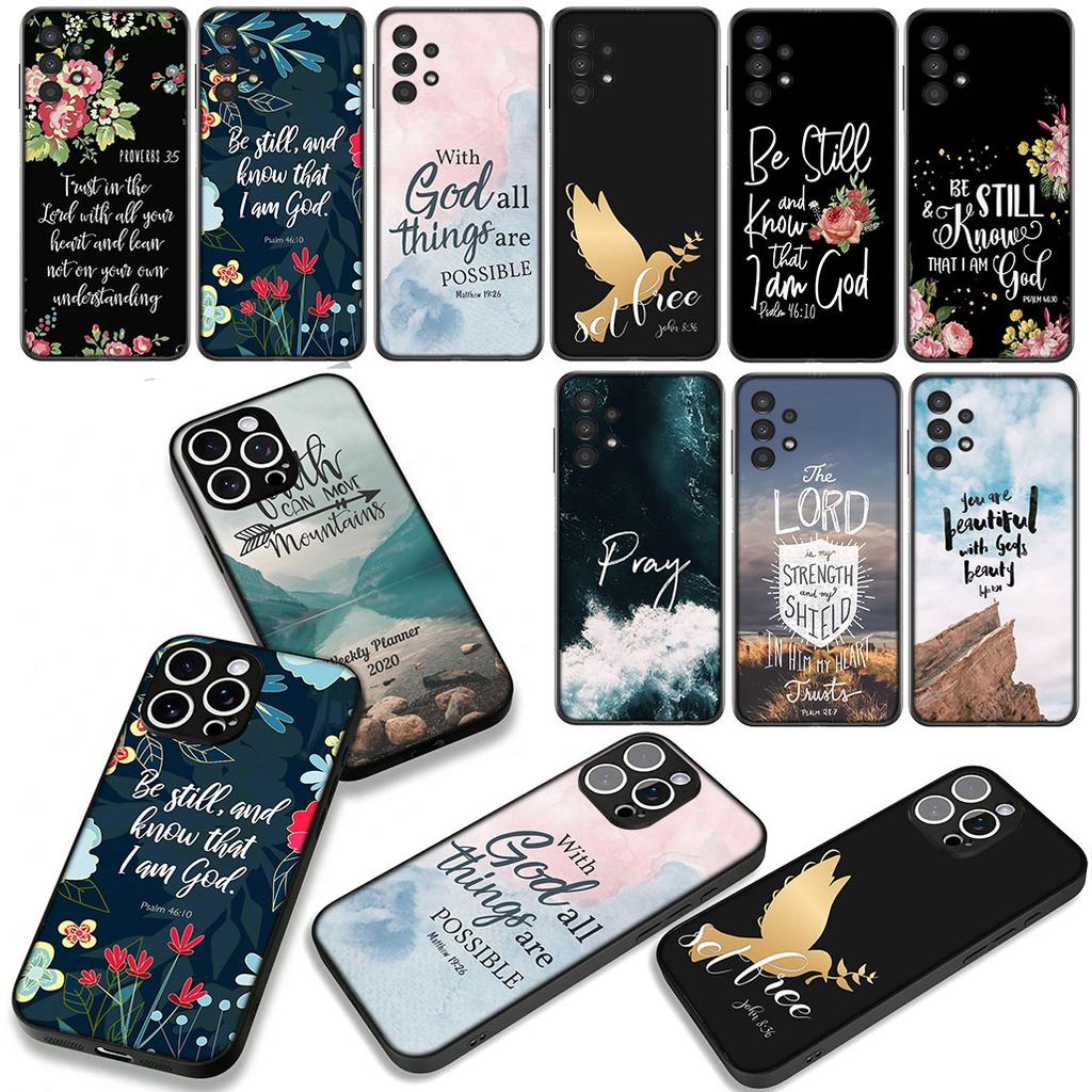 for Samsung Galaxy A25 A37 A57 A12 A14 A50 A51 A70 A71 A72 A04 M15 Note 20 9 8 10 Case Bible Verse Christian Philippians Jesus