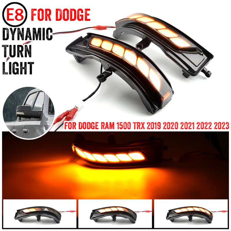 2Pcs Dynamic LED Turn Signal Side Mirror Light Indicator Blinker For Dodge Ram 1500 TRX