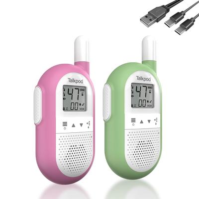 Talkpod Rechargeable Meets Ministry of Internal Affairs and Communications Technical Pink Green for Home and Child Use Low-Power Walkie-Talkie,