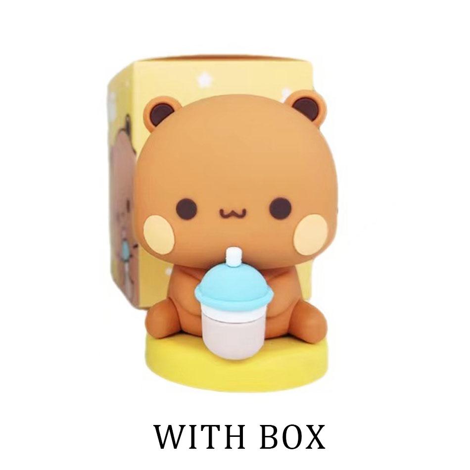 Cute Kawaii Bubu Dudu Panda Bear Figure Cartoon Exciting Bear Miniatures Collectible Animal Toy Doll Ornament Home Derocation