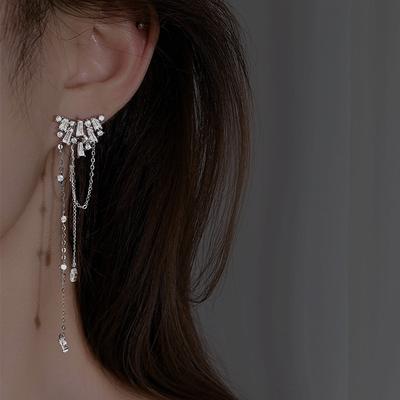Flash Diamant Quastenohrringe Damen Koreanisch Nische High-End Design Lange Quastenohrringe