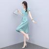 Women's French Style A-Line Midi Dress