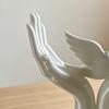 Figurina Piccione Bianco della Pace Mani che Tengono Statua di Piccione Ornamento da Tavolo Stampato 3D
