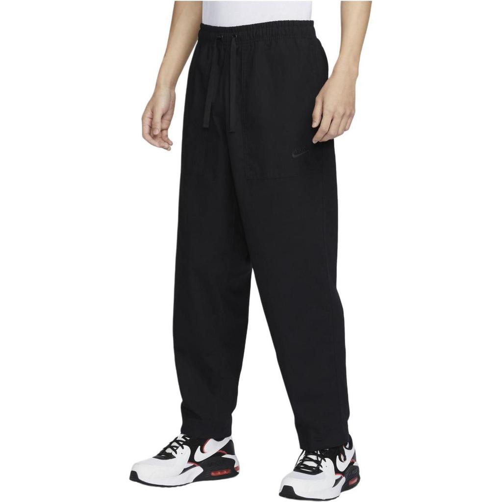 Nike Elastic Waist Logo Embroidery Loose Casual Pants Unisex Bottoms Black FN3097-010
