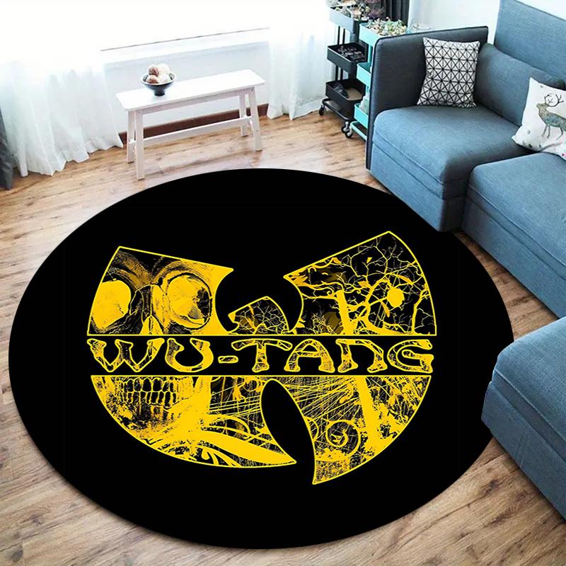 Okrągły dywan Wu-Tang Clan, Dywan do salonu, sypialni, przy sofie, pokoju zabaw, Mata podłogowa antypoślizgowa