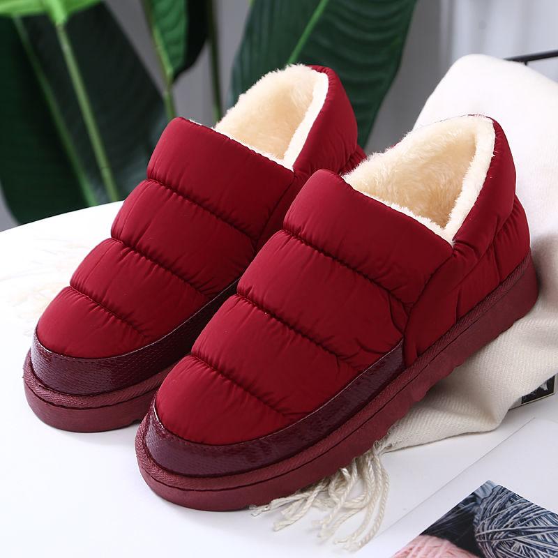 Mode Dames Winter Sneeuwlaarzen 2024 Koppels Binnenhuis Heren Platform Katoenen Schoenen Platte Pantoffels Waterdicht Warm Dik Pluche Enkellaarsjes