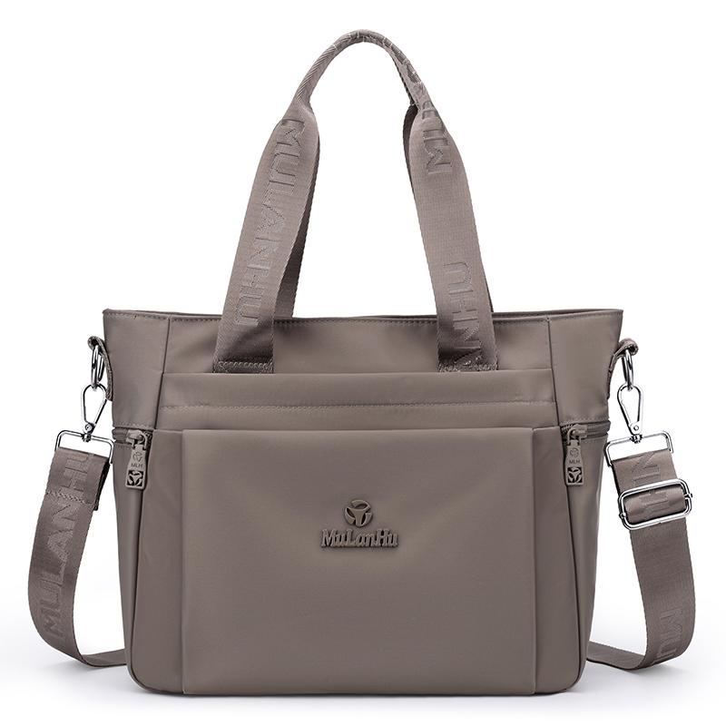 Borsa Tote Versatile in Nylon con Manici in Nastro Tasche con Zip Tracolla Regolabile Borsa a Spalla Casual da Donna per l'Uso Quotidiano