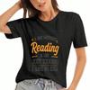 Reading Books Lady's Cotton T Shirt, Premium Cotton Print, Durable And Casual Fashion, I Will Read Books Everywhere, With A Boat, Goat And Fox Graphic