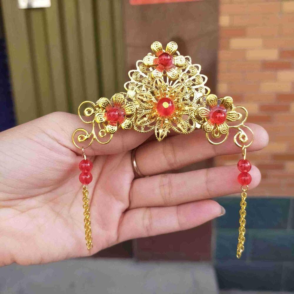 

Цинк Цинковый сплав Драгоценный камень Бабочка Невеста Палочка для волос Древний стиль Корона для волос Ханфу Заколка Инструмент для дизайна прически D