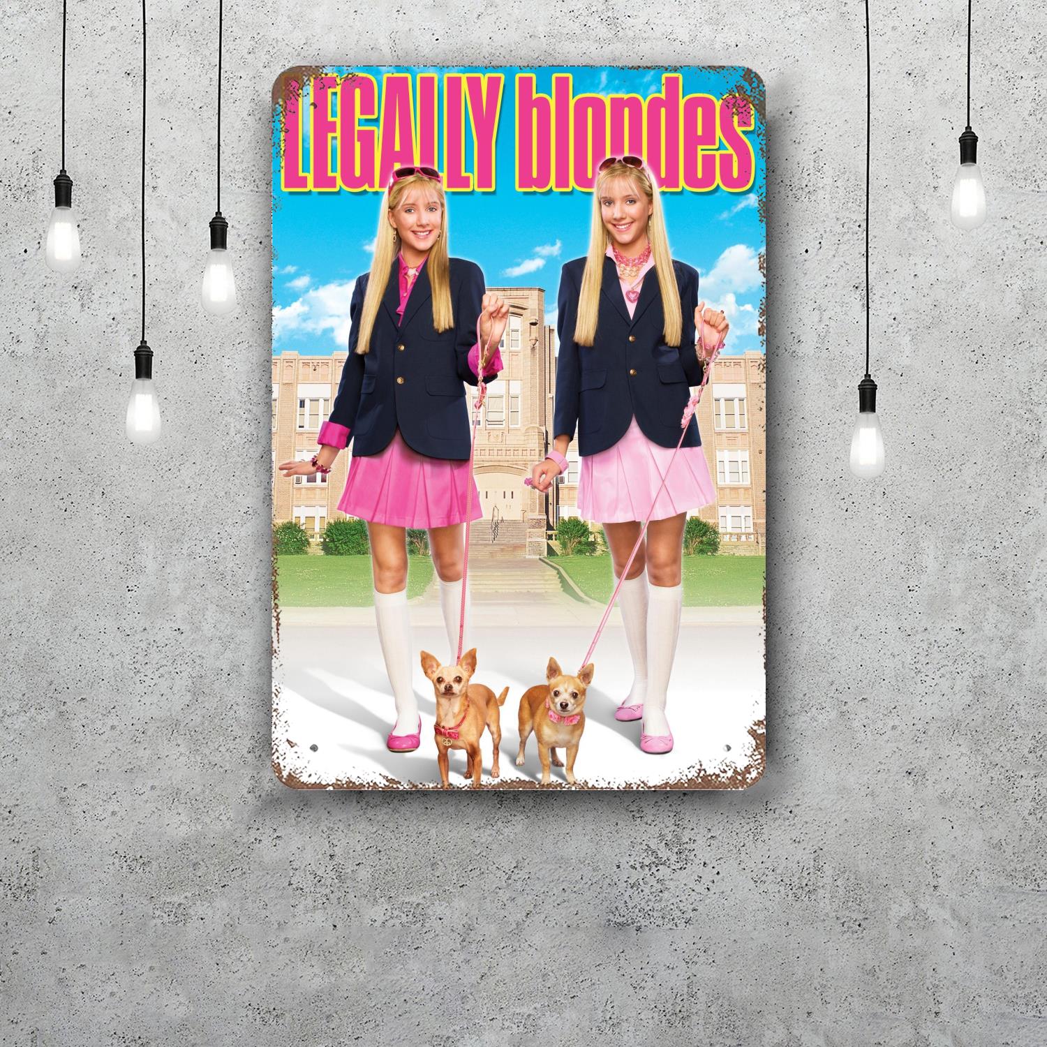 

legally blonde Funny Bar Metal Sign Retro Plaque Vintage Sign Alcohol Drinker Pub Club Man Cave Kitchen Wall Decoration 20x30cm（7.8x11.8inch）