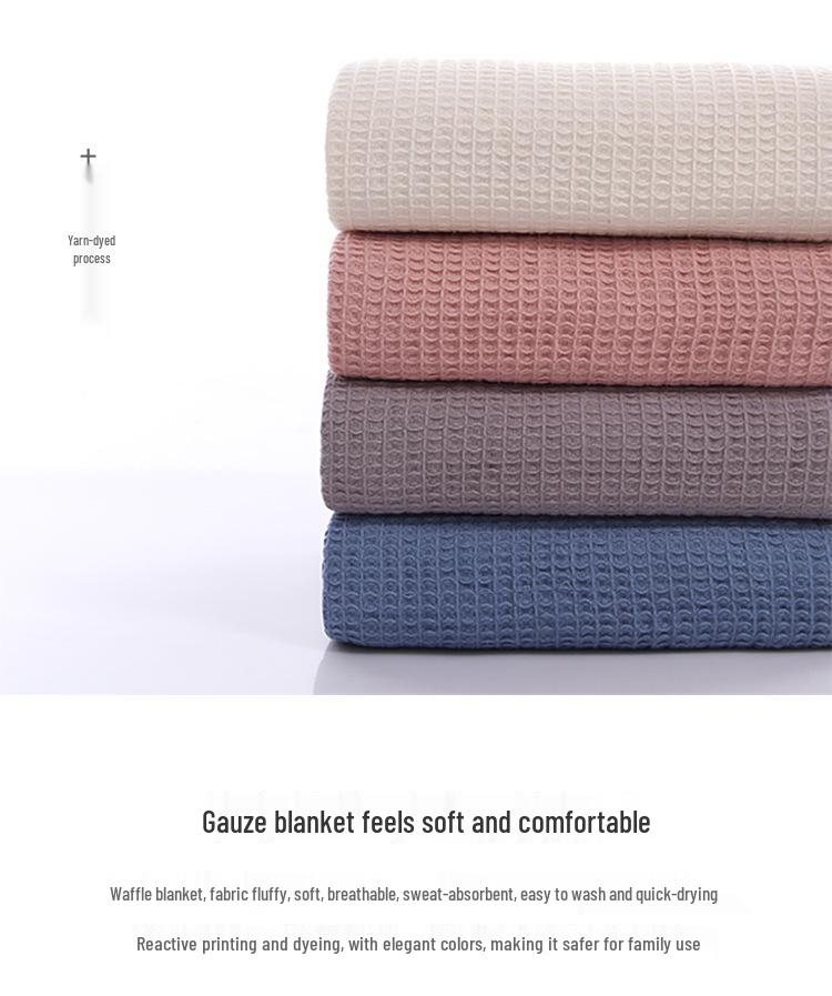 G5Z Pure Cotton Waffle Weave Blanket – Comfortable & Breathable Honeycomb Design for Sofa or Office Use.