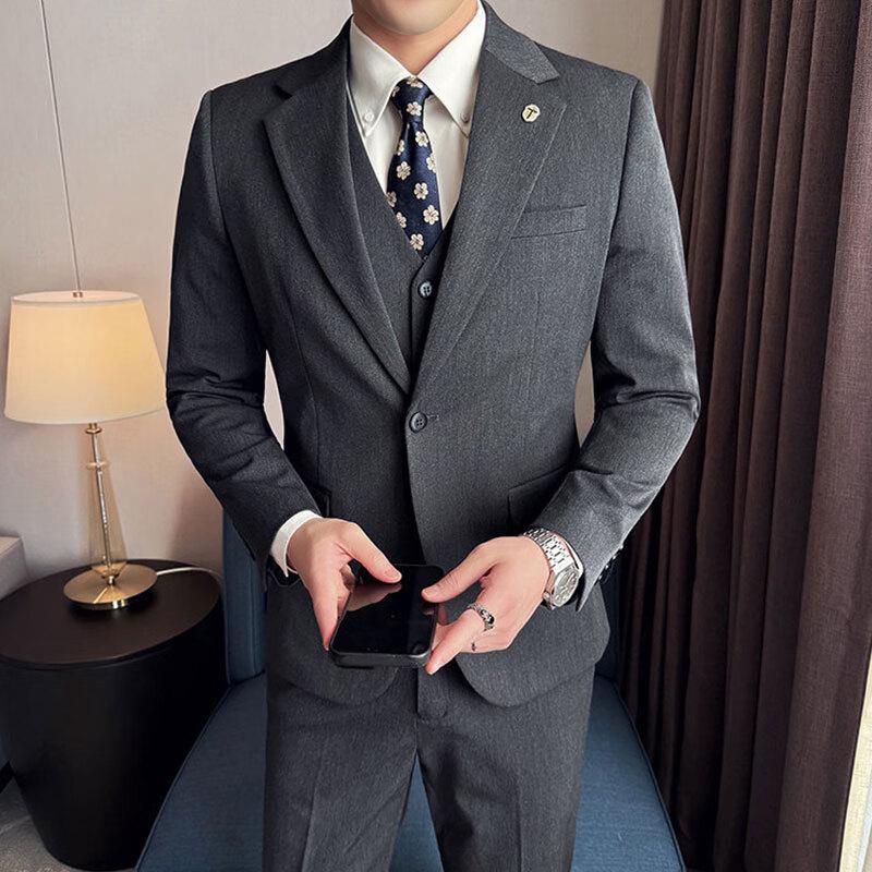 Hengyuanxiang Men's Slim-Fit Business Suit Set