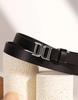 Black DD Silver Buckle Cowhide Women's Belt DBBE6E792BK