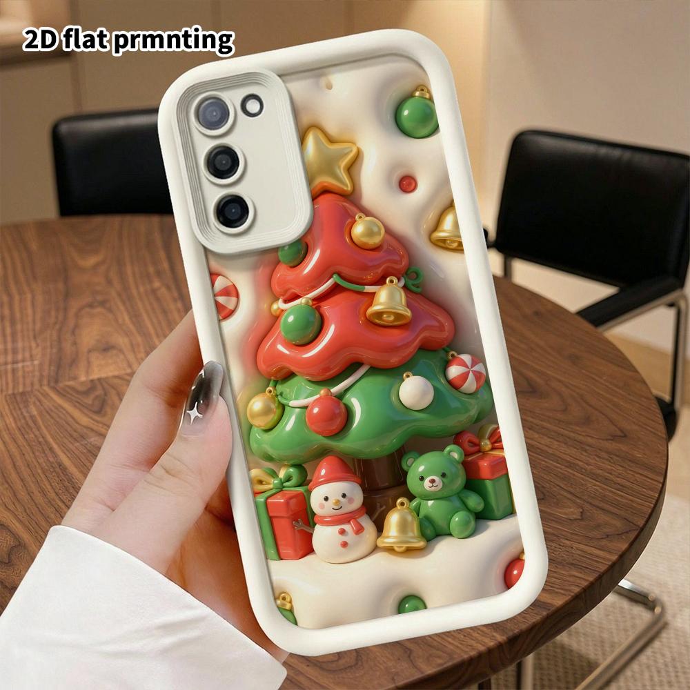 Phone case: 2D flat, suitable for Samsung Galaxy A34 A35 M05 M06 S20 S22 S21 FE Plus 5G protective case, Christmas tree, Christmas and Halloween, perf