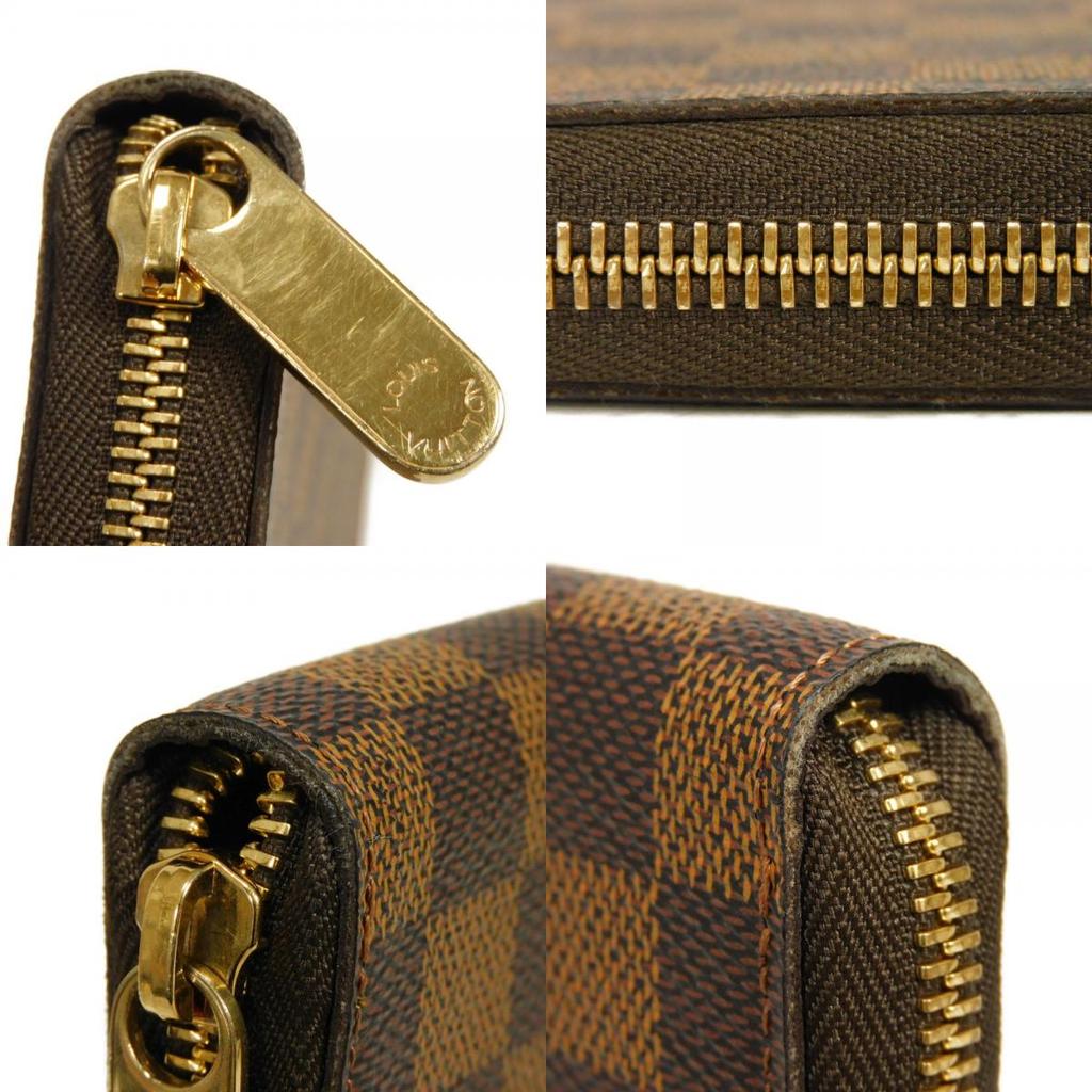Used 12564 Zippy Organizer N60003 7940 Old Model Logo Brown Zip Around Card Case Coin Purse Damier Ebene Unisex from
