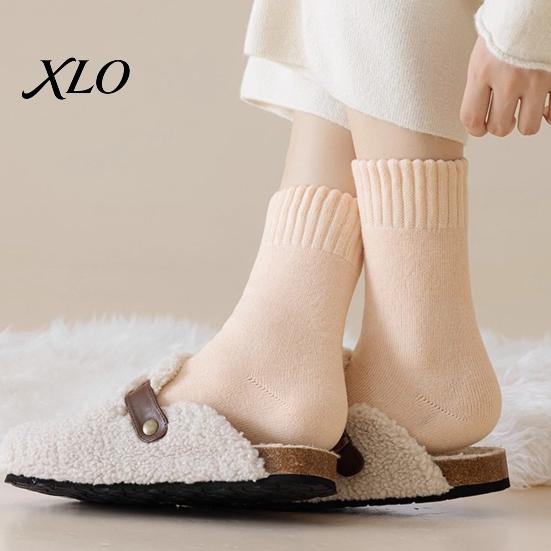 Thermal Insulated Socks for Cold Weather Women Thickened Winter Socks, Solid Color Mid Calf Fleece Lined Heavy Duty Boot Crew Weather, Soft