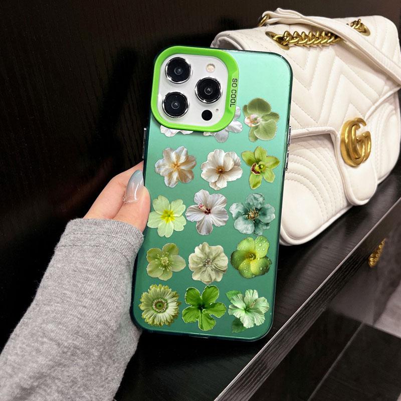 Colorful Petals Flower Laser Phone Case for iPhone 14 15 16 Pro Max Plus 17 Pro Max 12 13 Mini 11 Pro Max Shockproof Back Covers