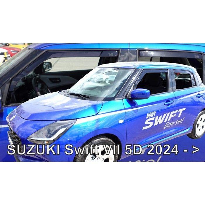 Suzuki Swift (type7) dark donkere zijwindschermen raamspoilers set tbv 5-deurs model VANAF 2024 pasvorm a 4 stuks voor & achterramen Team Heko