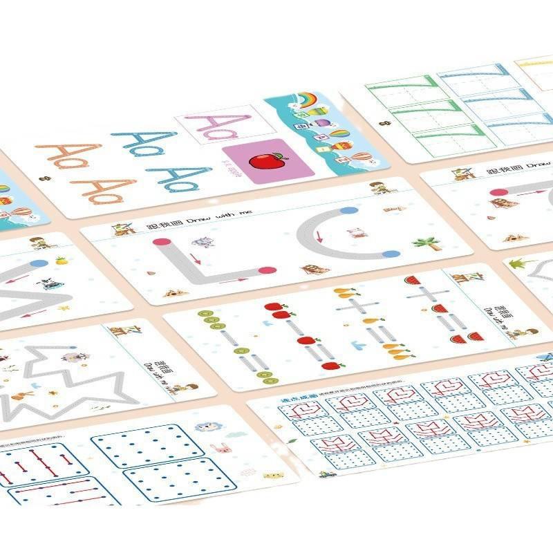 Baby Toddler Pen Control Panel Training Workbook Infant Magical Tracing Practice Copybook Reusable Writing Drawing Learning Picture Books