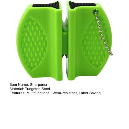 Temperamatite bifacciale con catena a gancio Strumento di affilatura tascabile mini portatile multifunzionale Accessori da cucina