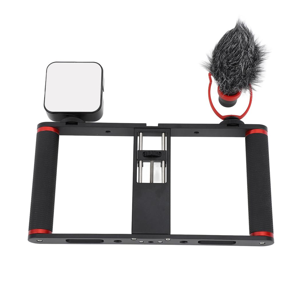 Sada pro video rig na telefon Multifunkční lehká klec pro mobilní telefon pro vlogování Mikrofonní sada s přisvětlením