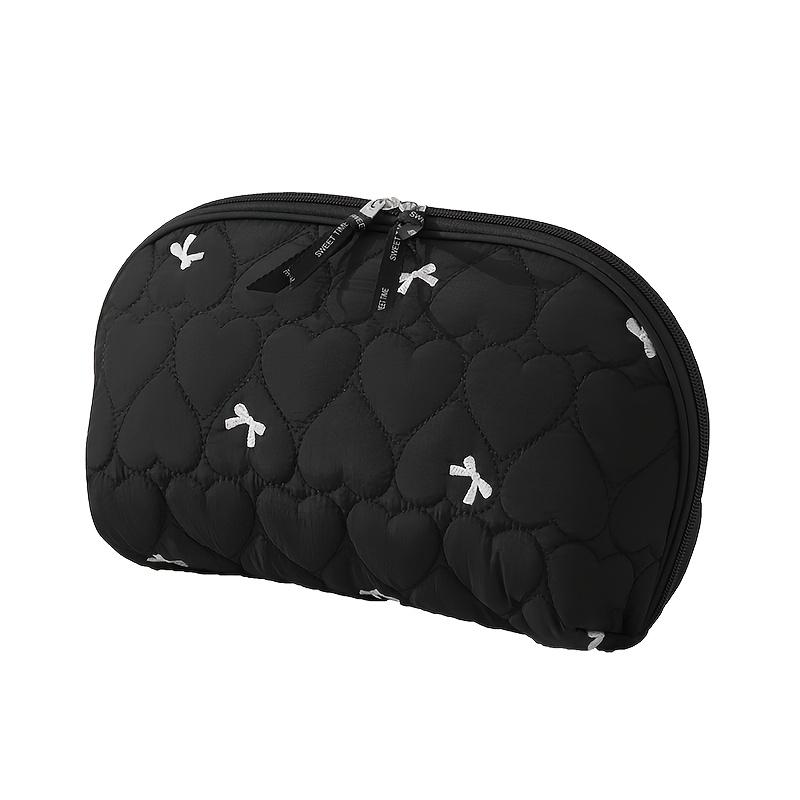 7l Large Capacity Quilted Heart Shape Partition Toiletry Bag Portable Butterfly Embroidery Travel Makeup Bag Multi Grid Storage