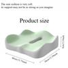 1pc Memory Foam Seat Cushion - 3D Ergonomic Support| Light Green & Grey, Washable Polyester, Car/Office Essentials