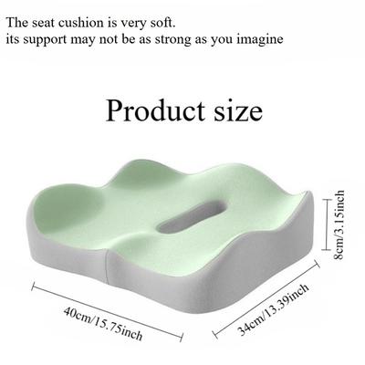 1 adet Hafızalı Köpük Oturma Minderi - 3D Ergonomik Destek| Açık Yeşil & Gri, Yıkanabilir Polyester, Araba/Ofis Temel İhtiyaçları