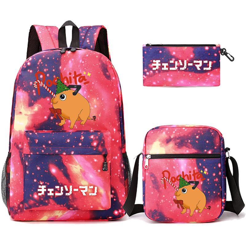 3 Teile/satz Anime Gedruckt Rucksack Sharingan Jugendliche Große Kapazität Cartoon Student Schul Mädchen Zurück Zu Schule Tasche
