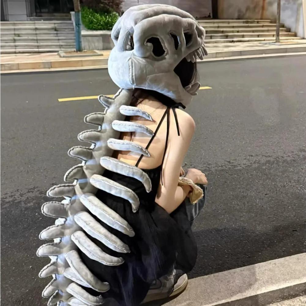 Dinosaur Skeleton Plush Hoodie Party Cosplay Costume and Sofa Lounging Dino Toy for Kids Adults Party