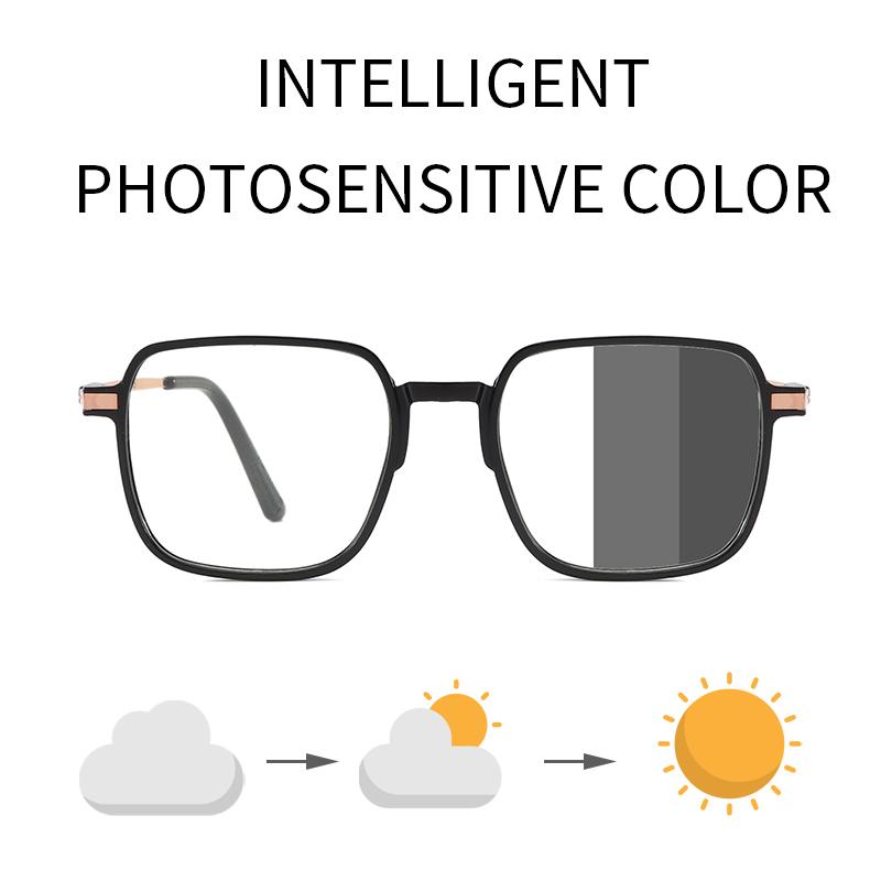 Photochromic Anti Radiation large frame Glasses Shades Transition Eyeglasses Korean Replaceable Lens women resistant Glare flat mirrors Eyewear
