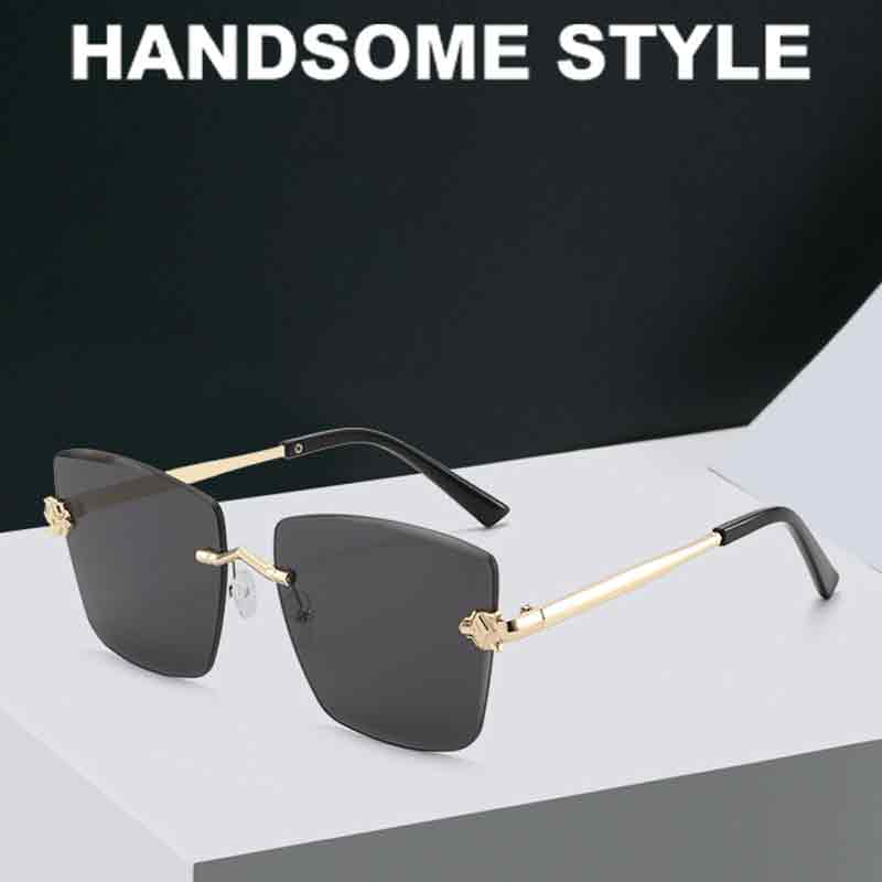 Fashion Rimless Square Metal Sunglasses UV400 Gradient Vintage Trend Eyewear for Women Men High Quality Brand
