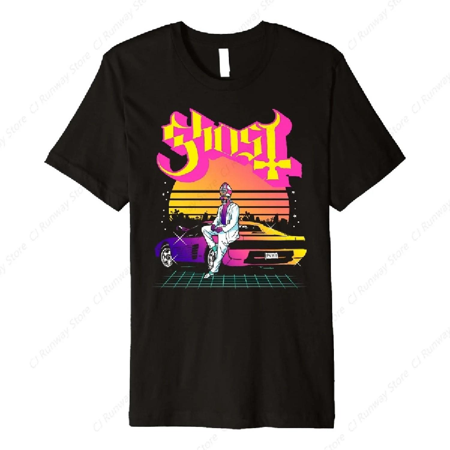 

Ghost – Papa 2 Vice Премиальная футболка Повседневная мода Стиль Харадзюку Уличная одежда Мужская футболка Хипстер Дышащая Женские футболки XXXXXL чёрный