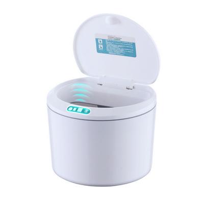 Cestino per rifiuti con sensore da tavolo, a batteria, automatico, mini, con coperchio, per scrivania e veicolo