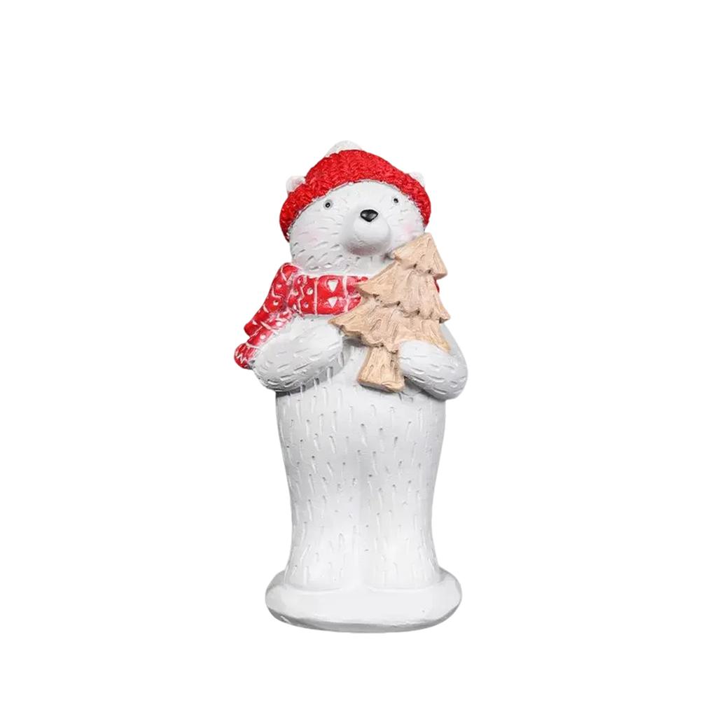 Christmas Decoration ! 1 Piece Resin Christmas Bear Decoration Figurine, Christmas Figurine, Bear Holding A Star, Snowflake, Christmas Tree Decoration