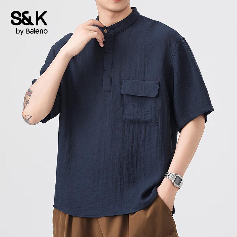 Baleno Men's S&K Series Loose Fit Retro Long Sleeve Shirt