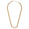 Polished Effect Rhinestone Gold Plated Necklace Women Necklace FF7515