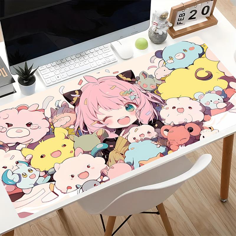 Mouse Pad Kawaii Anime Desk Mat Varmilo Keyboard Pad Kawaii Sspyfamily Gaming Accessories Pink Carpet Esports Gamer Mousepad