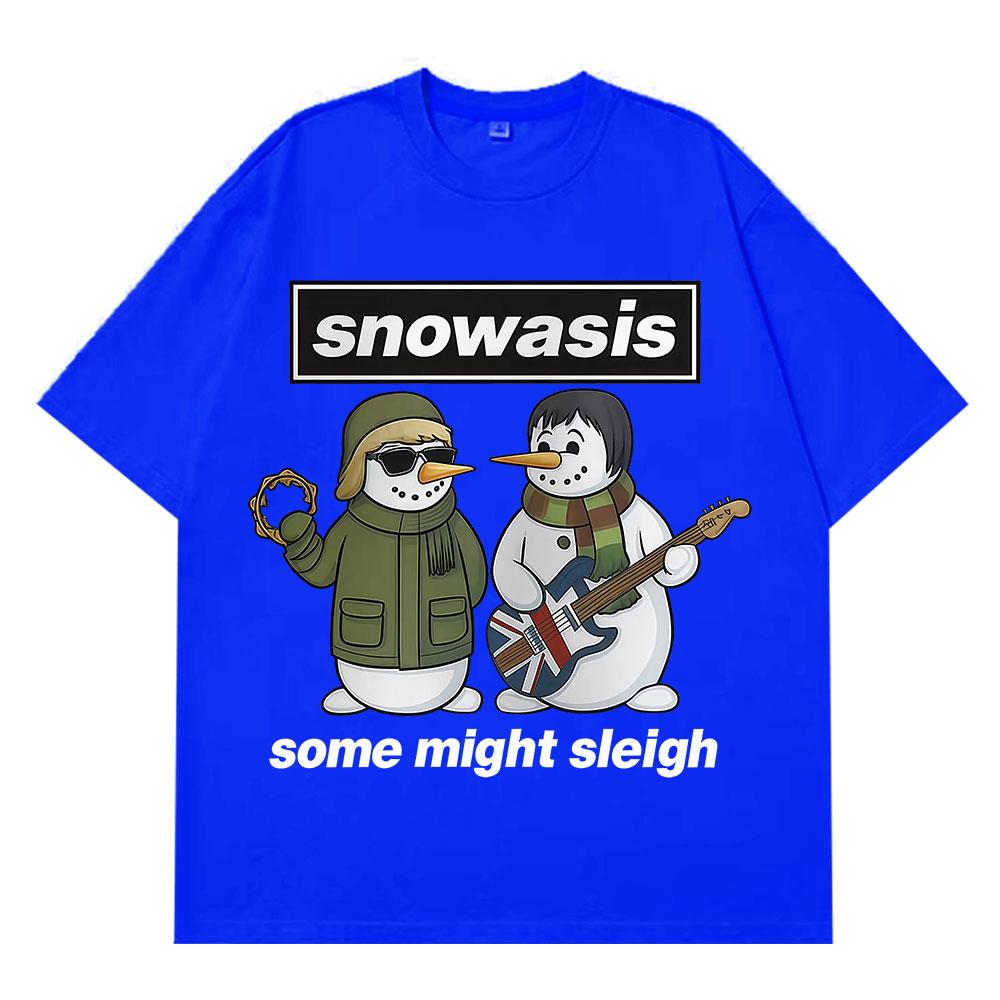 Oasis Jul rolig meme T-shirt herr damer Harajuku hiphop T-shirt bomull överdimensionerad lös avslappnad och retro O-hals T-shirts