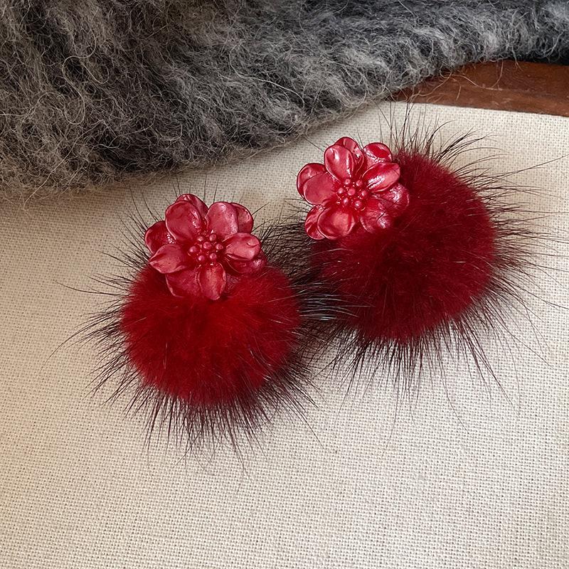 Silberne Nadel Tropfenöl Rote Perlen Ohrstecker - Eleganter & Vielseitiger Schmuck für Damen