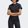 Adidas Originals Trefoil Blue Version Crop Tee With Striped Logo Print Women Tops Black IB4548