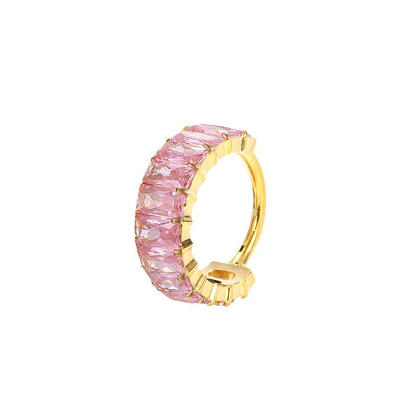 1.2mm Rainbow Inlaid F136 Titanium Alloy Nose Ring, Fashion Lip Earring Ear Cartilage Stud Piercing