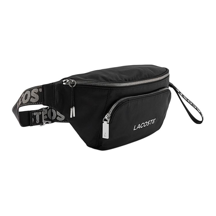 Lacoste Fashion Trend Lightweight Canvas Waist Bag Unisex Waist Bag Black NU3824SG-279