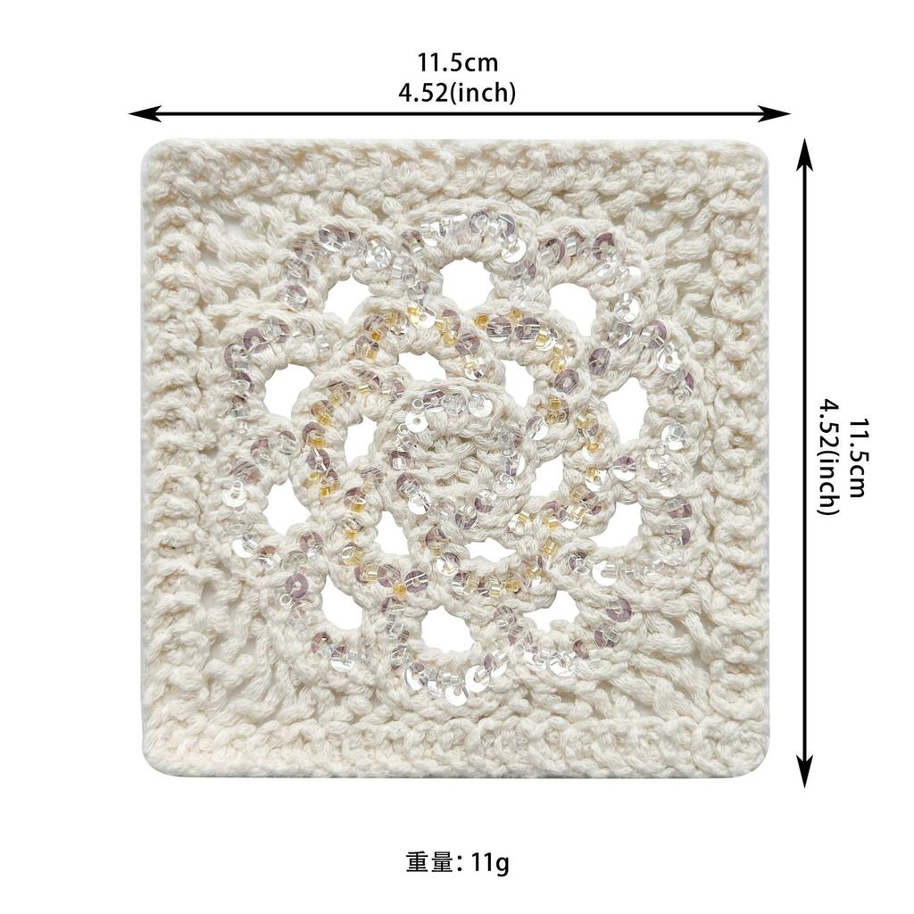 Apricot Hollow Cotton Thread Woven Sequins Decorative Clothing Top T-Shirt Shirt Diy Jewelry Decorative Cloth Sticker Accessories